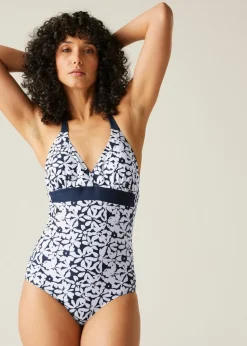 Regatta Navy Large Floral Flavia II Swim Costume