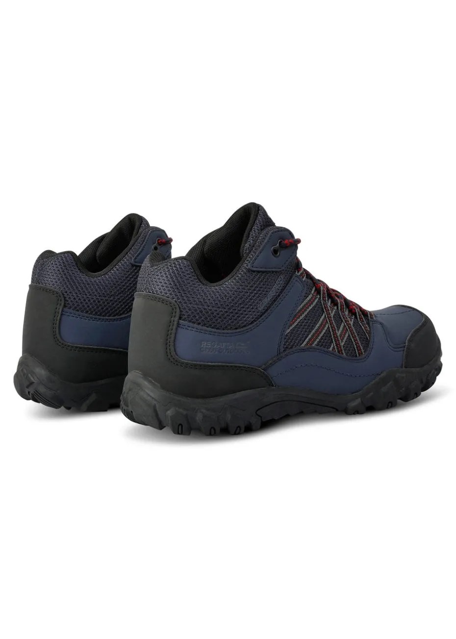 Regatta Navy Rio Red Edgepoint Waterproof Isotex Mid Walking Boots