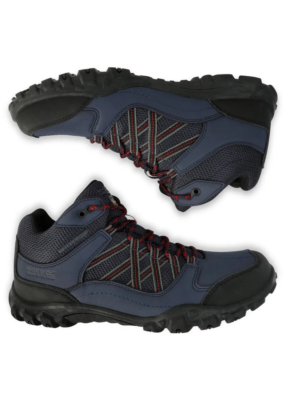Regatta Navy Rio Red Edgepoint Waterproof Isotex Mid Walking Boots