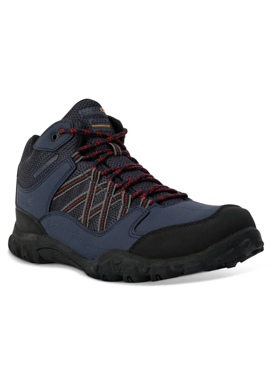 Regatta Navy Rio Red Edgepoint Waterproof Isotex Mid Walking Boots