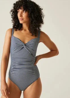Regatta Navy Seeksucker Stripe Sakari Swim Costume