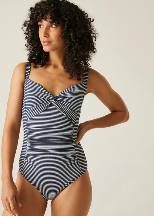 Regatta Navy Seeksucker Stripe Sakari Swim Costume