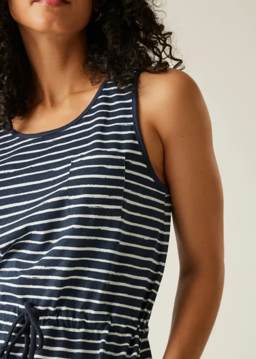 Regatta Navy White Painterly Stripe Ariena Dress