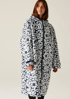 Regatta Navy/White Large Floral Changing Waterproof Hydrofort Robe
