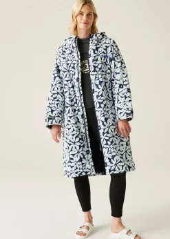 Regatta Navy/White Large Floral Changing Waterproof Hydrofort Robe