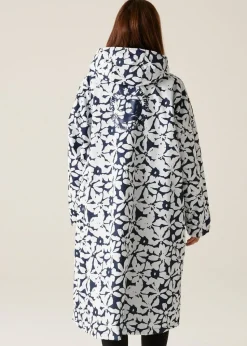Regatta Navy/White Large Floral Changing Waterproof Hydrofort Robe