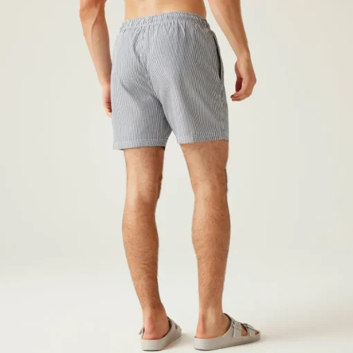 Regatta Navy/White Seersucker Stripe Loras Swim Shorts