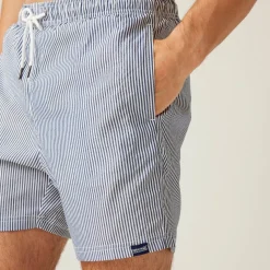 Regatta Navy/White Seersucker Stripe Loras Swim Shorts