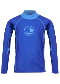 Regatta Olympian Blue Camo Kids Hoku II Swim Top (3- 16 Yrs)