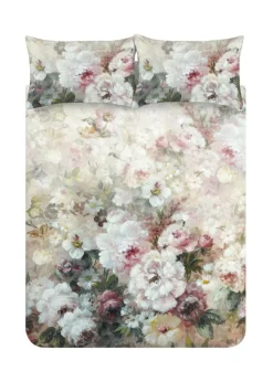 RHS Rose Bloom Cotton Reversible Duvet Cover Set
