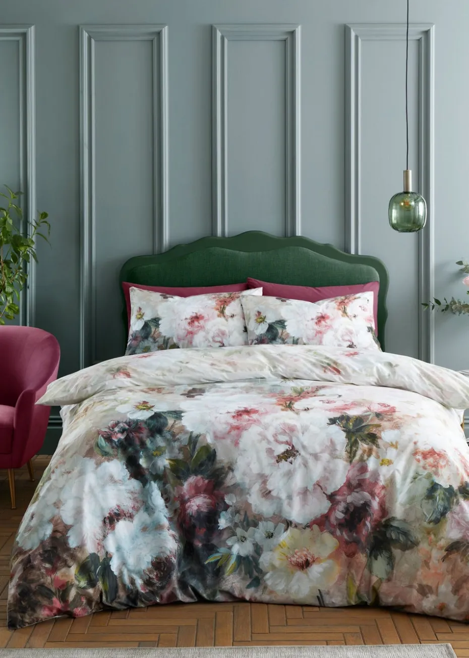 RHS Rose Bloom Cotton Reversible Duvet Cover Set