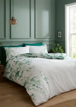 RHS Scenic Leaves Reversible 200 Thread Count Cotton Duvet Cover Set