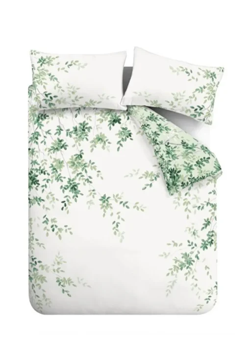 RHS Scenic Leaves Reversible 200 Thread Count Cotton Duvet Cover Set