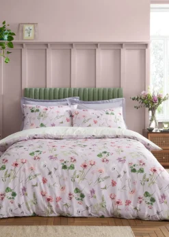 RHS Serenity Garden Reversible 200 Thread Count Cotton Duvet Cover Set