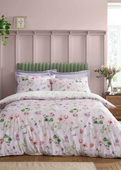 RHS Serenity Garden Reversible 200 Thread Count Cotton Duvet Cover Set