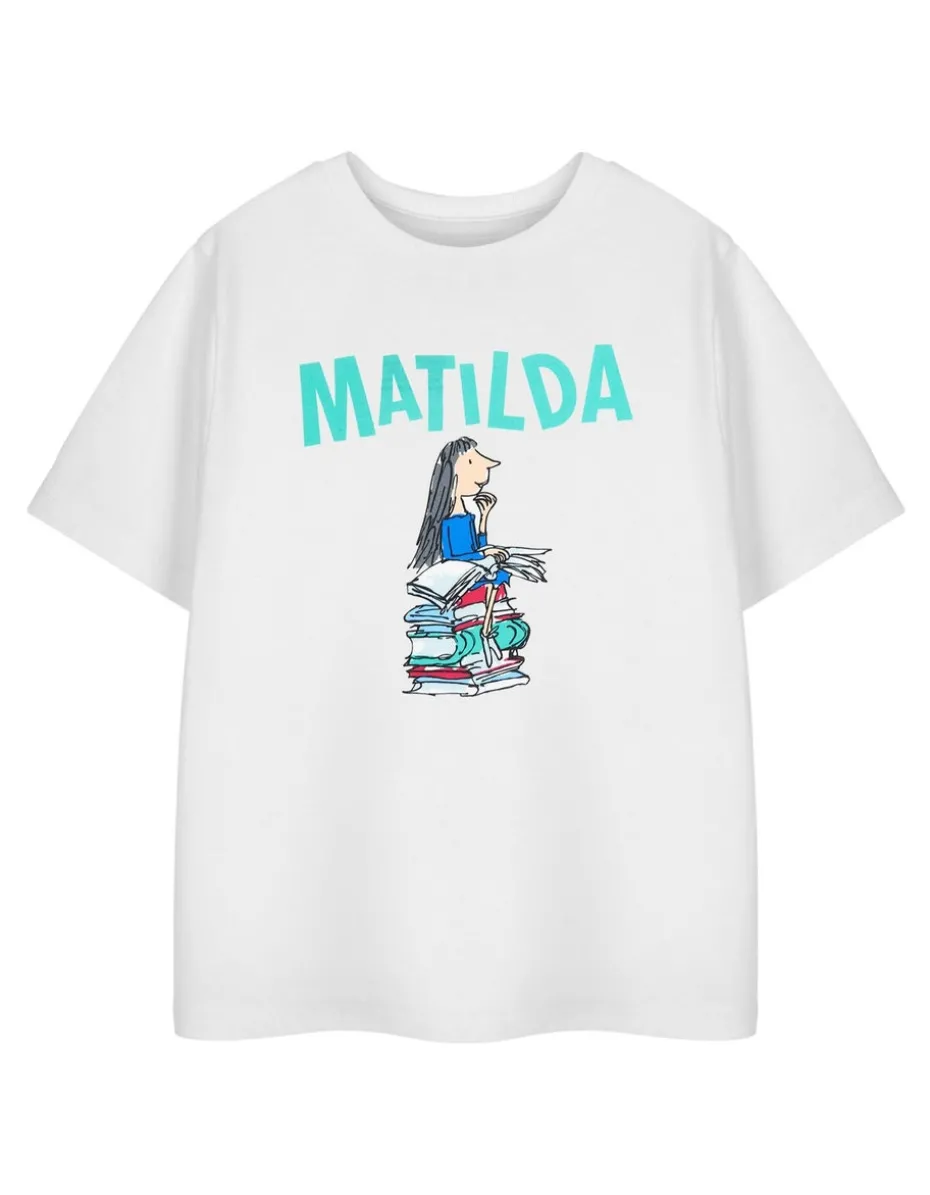 Roald Dahl Matilda Unisex Kids White T-Shirt (3-14 Years)