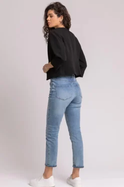 Roman Black Cropped Bolero Tailored Jaquard Jacket Wedding Shrug Fitted Blazer