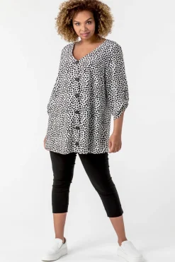 Roman Black Curve Cropped Stretch Side Split Trouser