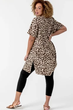 Roman Black Curve Plain Elastic Waist Cropped Leggings