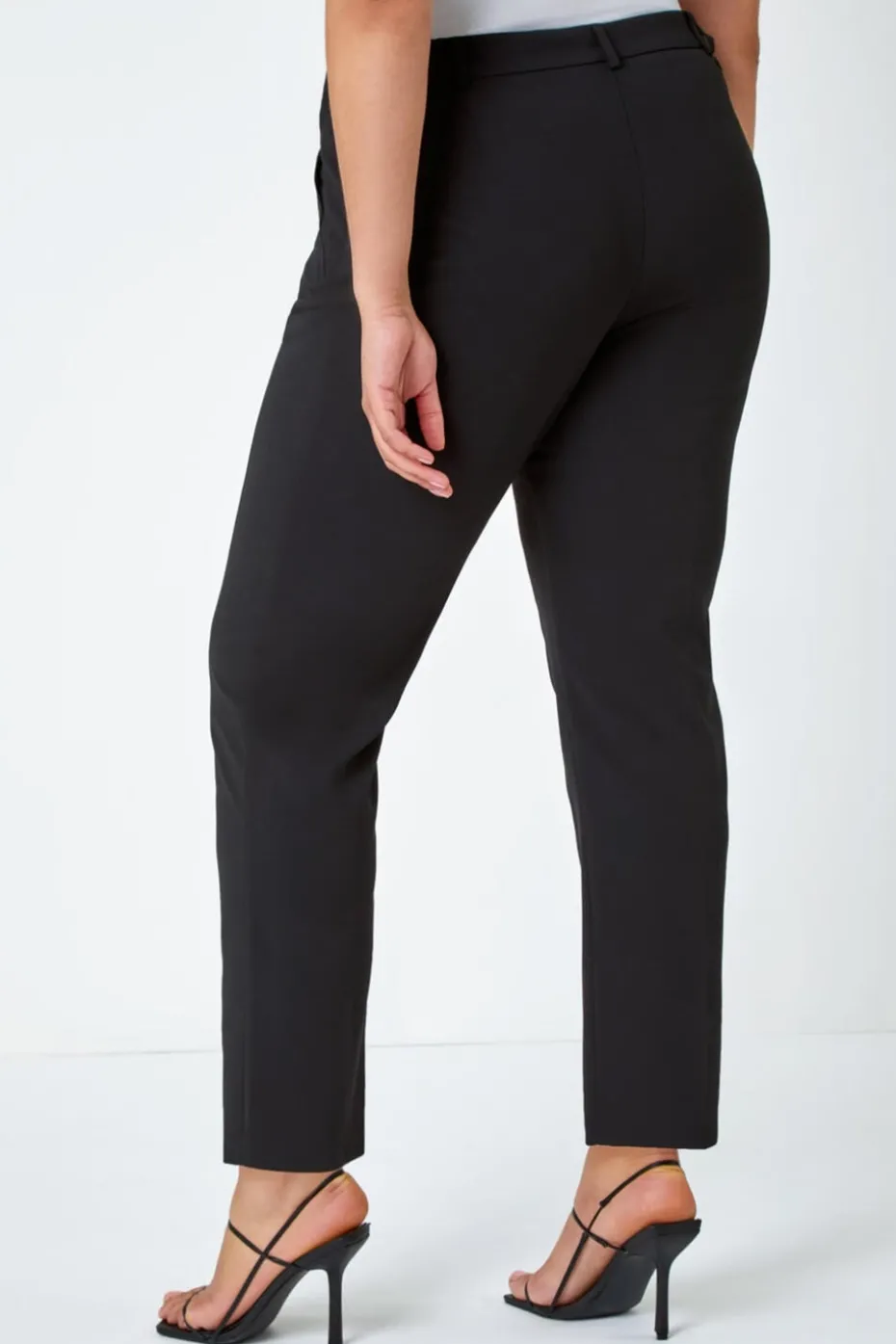 Roman Black Curve Straight Smart Trousers