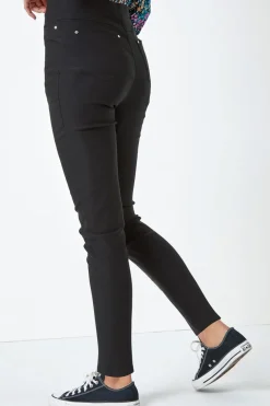 Roman Black Elastic Waist Stretch Jean Trouser