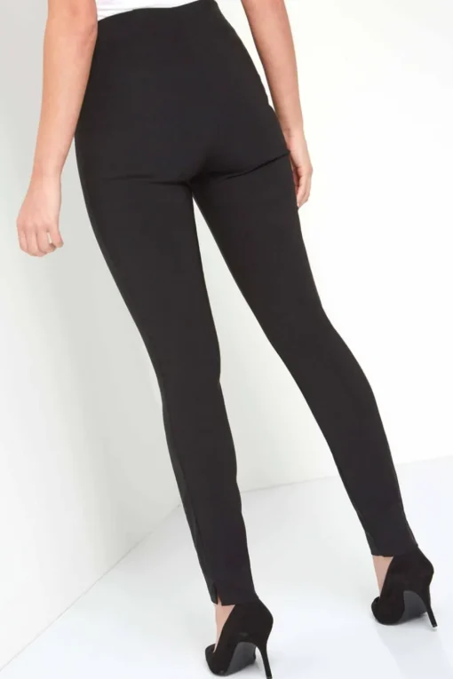 Roman Black Full Length Elastic Waist Stretch Trousers