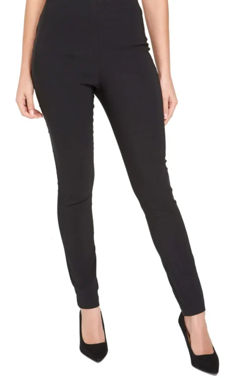 Roman Black Full Length Elastic Waist Stretch Trousers
