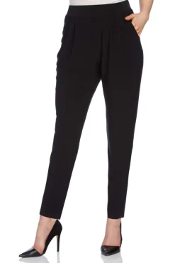 Roman Black Jersey Stretch Elastic Waist Harem Trousers