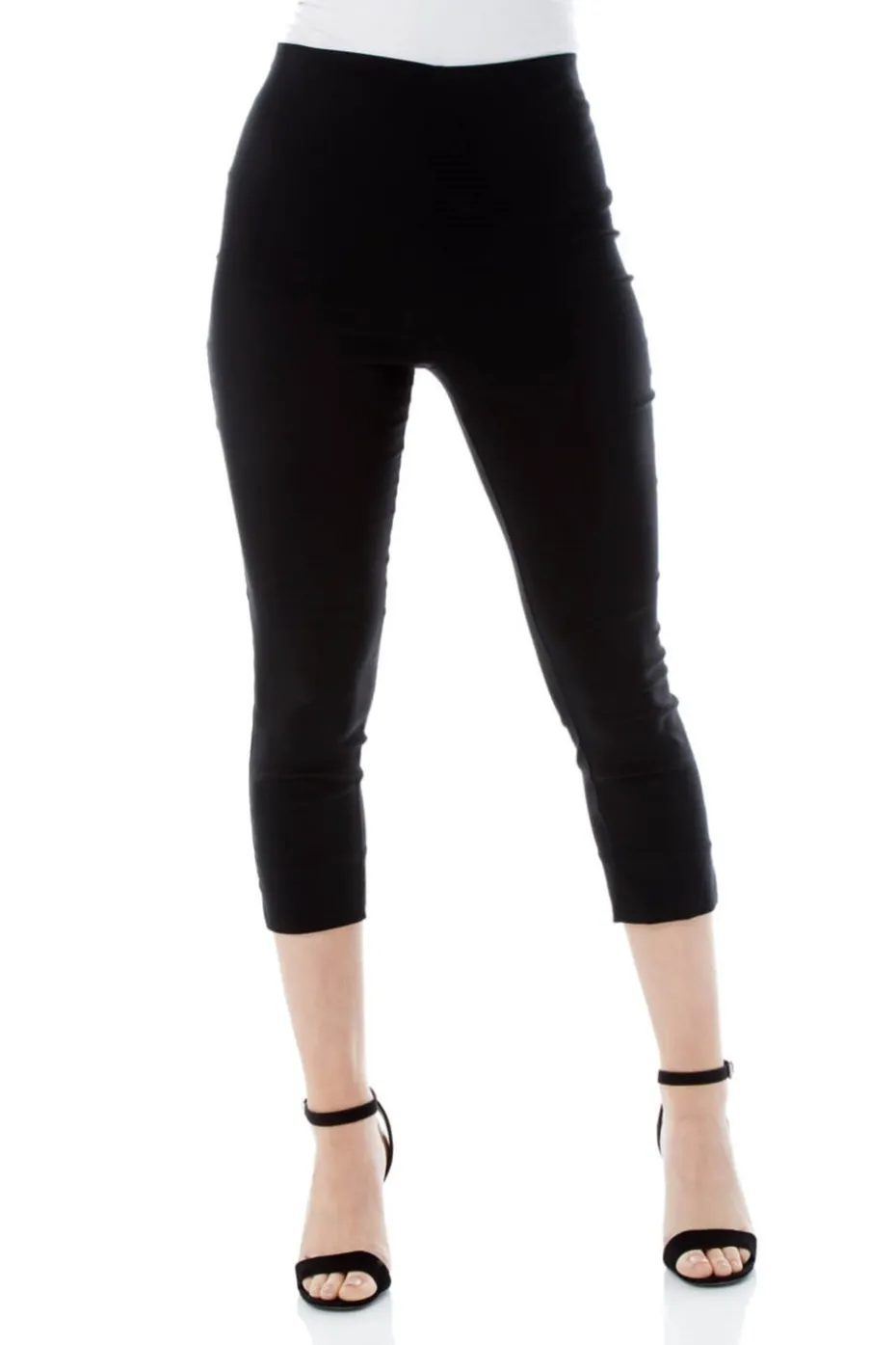 Roman Black Petite Cropped Stretch Trouser