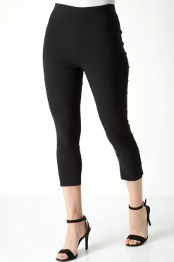 Roman Black Petite Cropped Stretch Trouser