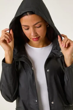 Roman Black Rain Resistant Hooded Jacket