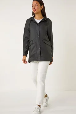 Roman Black Rain Resistant Hooded Jacket