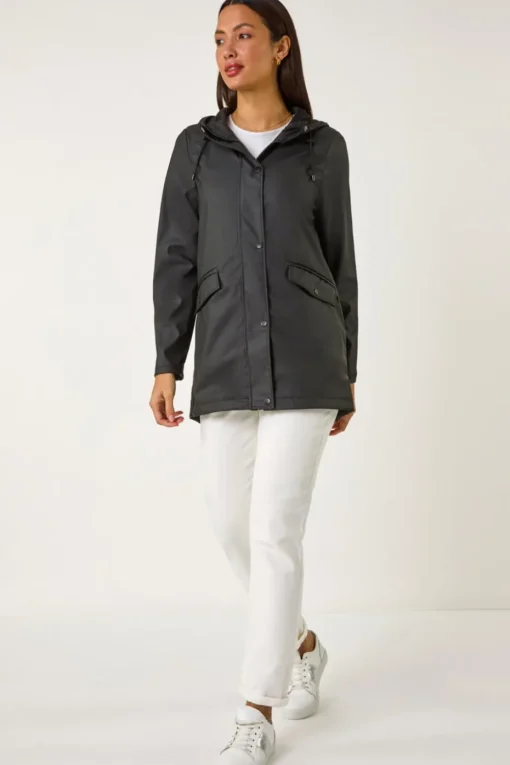 Roman Black Rain Resistant Hooded Jacket