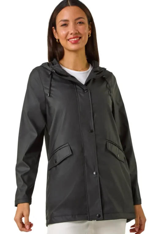 Roman Black Rain Resistant Hooded Jacket