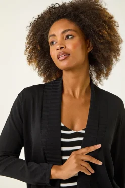 Roman Black Ribbed Detail Shrug