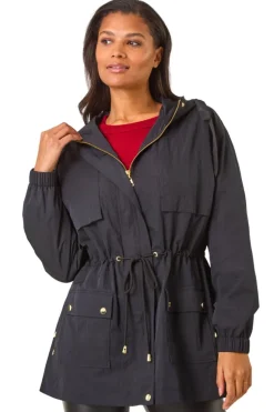 Roman Black Shower Resistant Rain Jacket