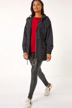 Roman Black Shower Resistant Rain Jacket