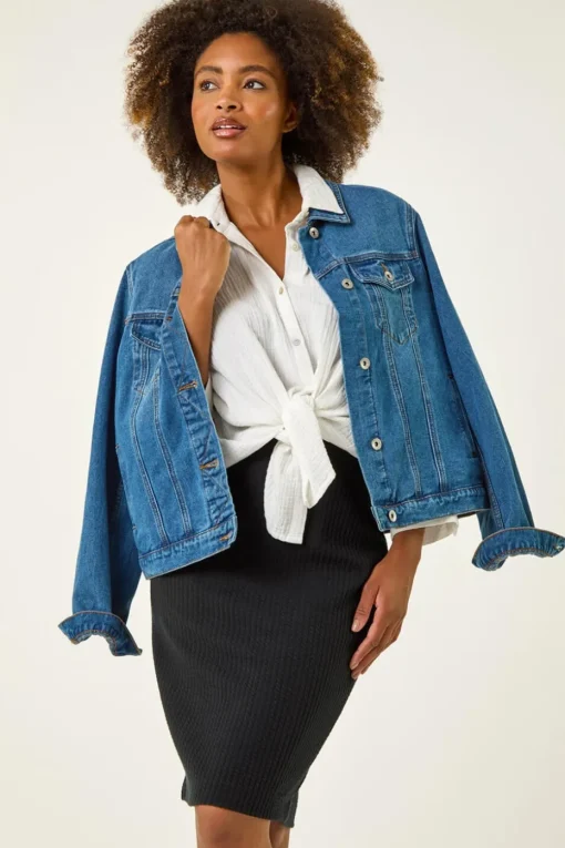 Roman Black Soft Pencil Stretch Skirt