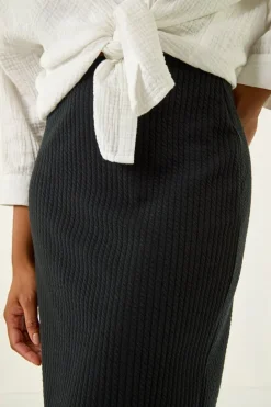 Roman Black Soft Pencil Stretch Skirt