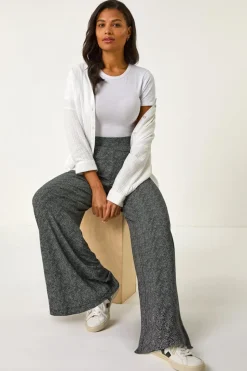 Roman Black Spot Print Wide Leg Trouser