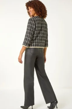 Roman Black Textured Check Pocket Jacket