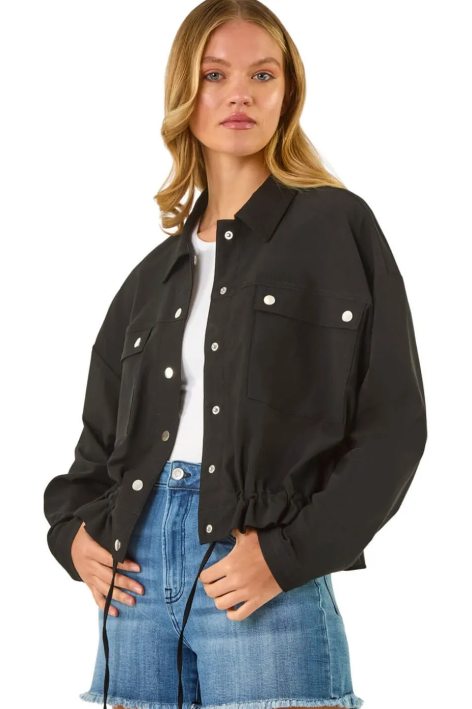 Roman Black Utility Collared Pocket Jacket