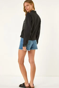 Roman Black Utility Collared Pocket Jacket