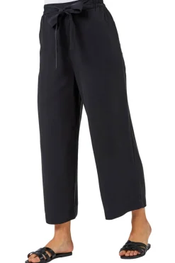 Roman Black Waist Tie Detail Culottes