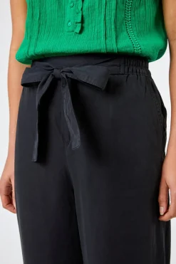 Roman Black Waist Tie Detail Culottes