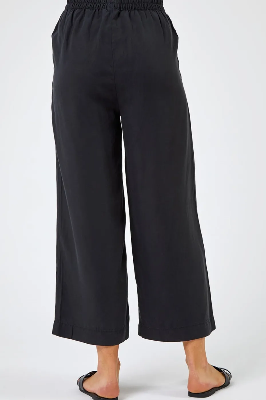 Roman Black Waist Tie Detail Culottes
