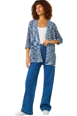 Roman Blue Space Dye Knit Cardigan