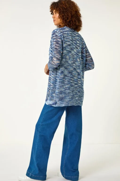 Roman Blue Space Dye Knit Cardigan
