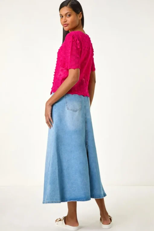Roman Candy Pink Textured Tie Front Shrug