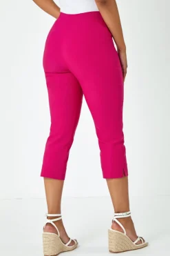Roman Cerise Petite Cropped Stretch Trouser